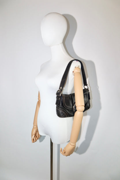 Vintage Coach 2005 Signature Soho weiße Gürtel Schultertasche