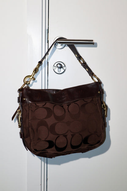 Vintage Coach Zoe Shoulder Bag in Chocolate Brown - 12657