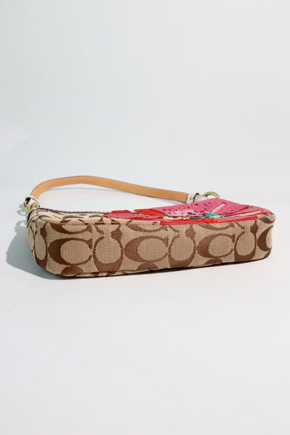 Coach Poppy Flower Demi Bag & Matching Wristlet – Red/Brown | Rare Find | Style 6264
