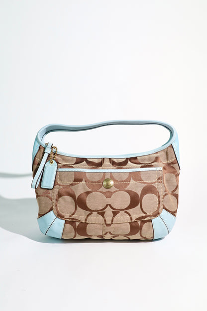 Coach Signature Canvas Ergo Hobo in Baby Blue (Rare Find)