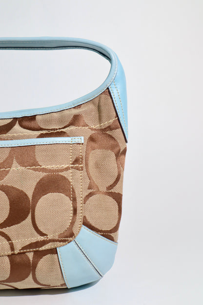 Coach Signature Canvas Ergo Hobo in Baby Blue (Rare Find)