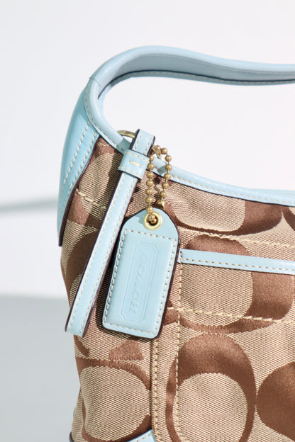 Coach Signature Canvas Ergo Hobo in Baby Blue (Rare Find)