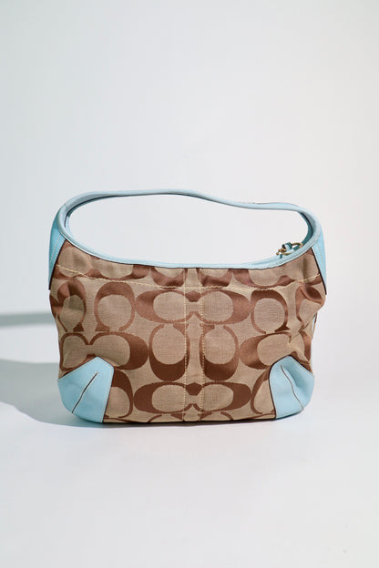 Coach Signature Canvas Ergo Hobo in Baby Blue (Rare Find)