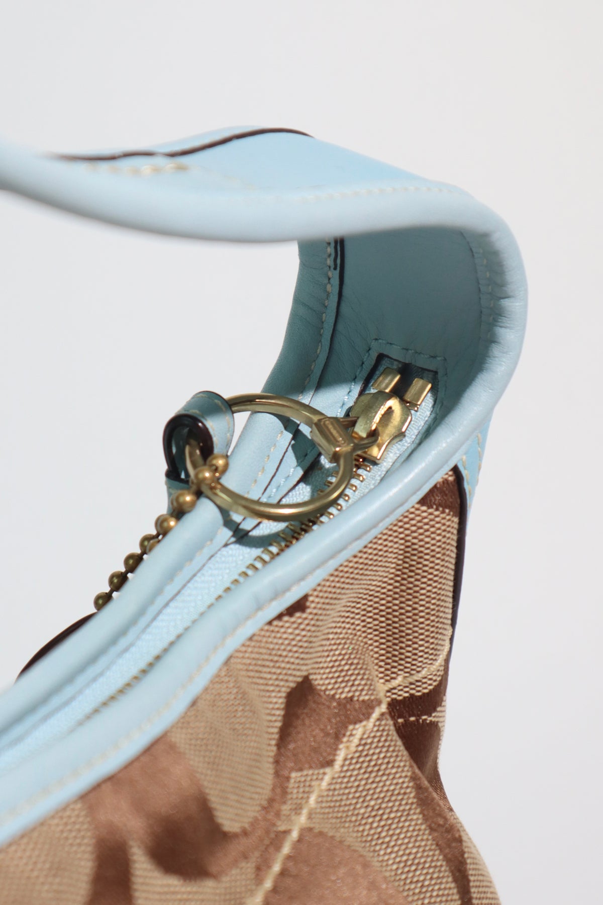 Coach Signature Canvas Ergo Hobo in Baby Blue (Rare Find)