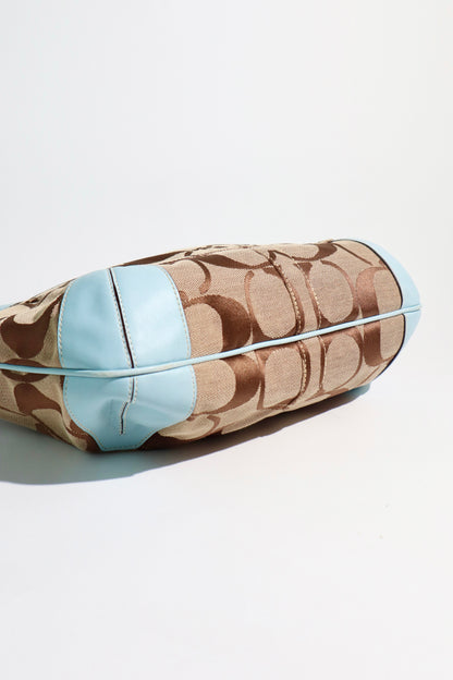 Coach Signature Canvas Ergo Hobo in Baby Blue (Rare Find)