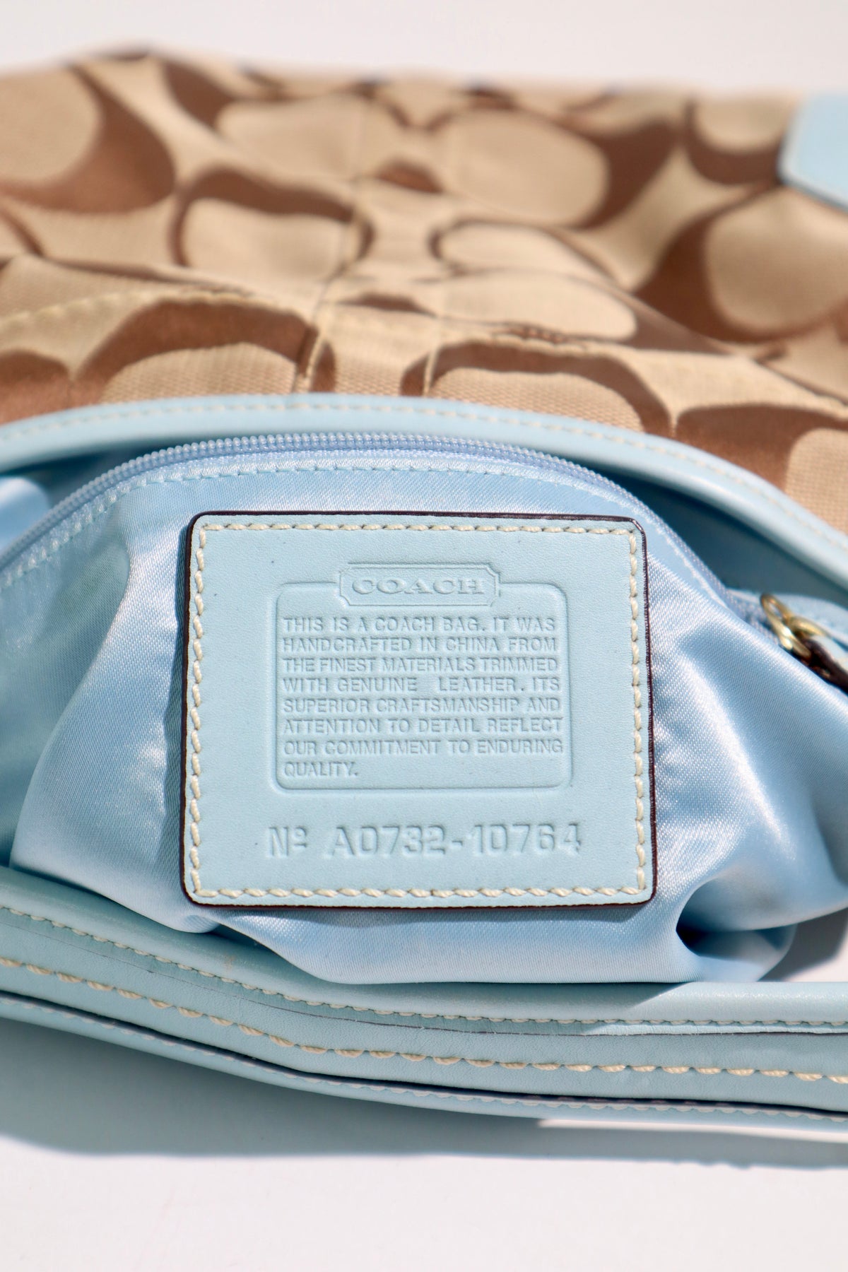 Coach Signature Canvas Ergo Hobo in Baby Blue (Rare Find)