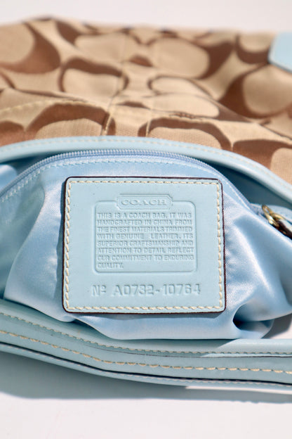 Coach Signature Canvas Ergo Hobo in Baby Blue (Rare Find)