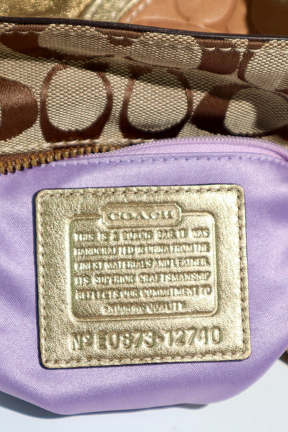 Coach Gold Metallic Mosaic Patchwork Signature Gallery Tote