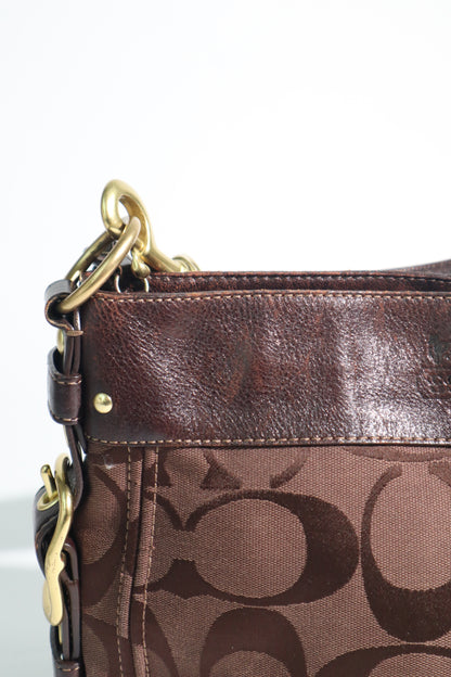 Vintage Coach Zoe Shoulder Bag in Chocolate Brown - 12657