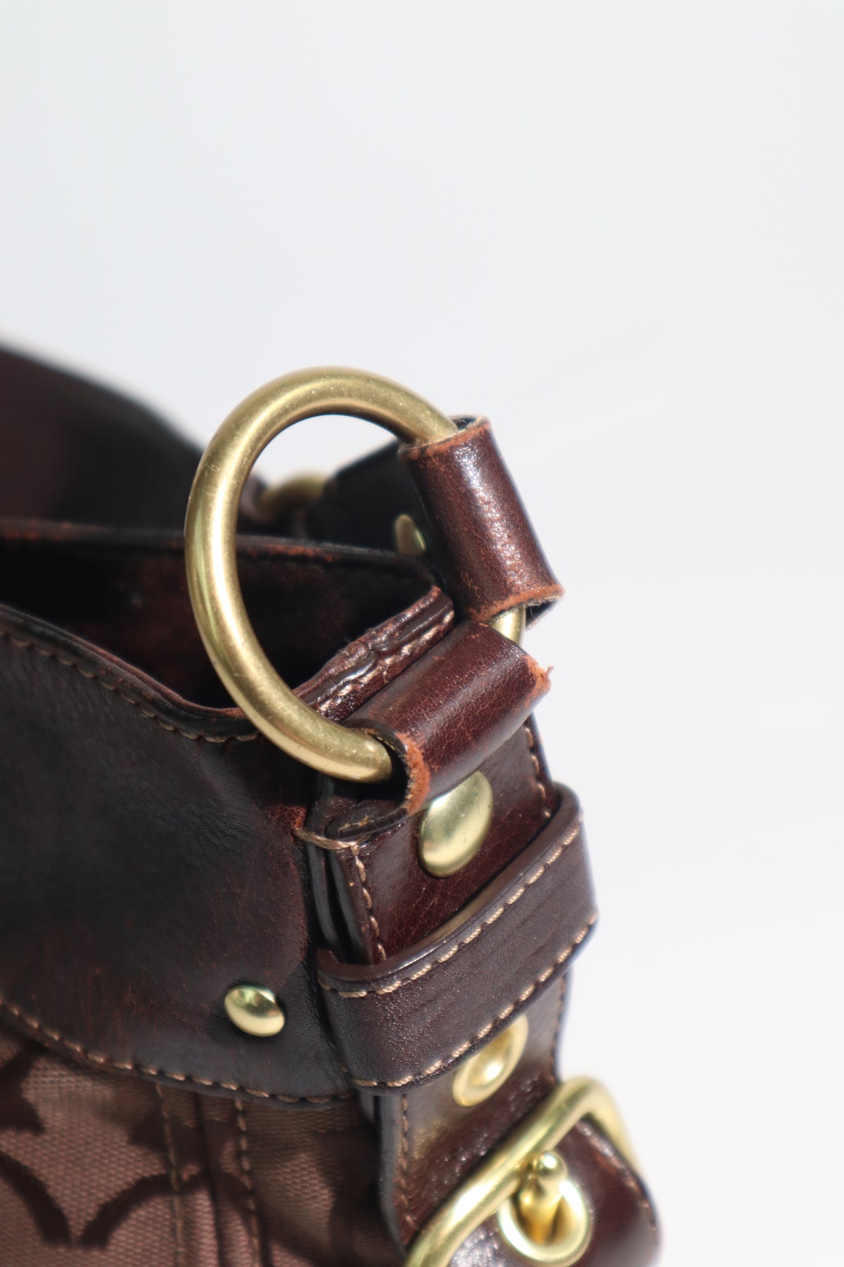 Vintage Coach Zoe Shoulder Bag in Chocolate Brown - 12657