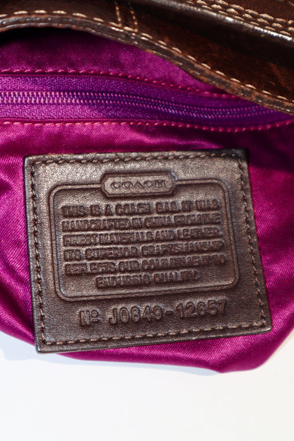 Vintage Coach Zoe Shoulder Bag in Chocolate Brown - 12657