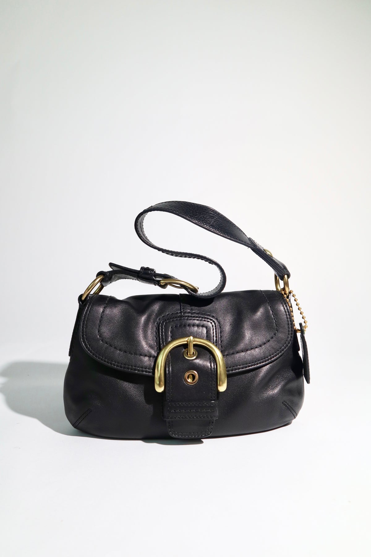 Coach Soho 2007 Black Leather Shoulder Bag – Gold Hardware