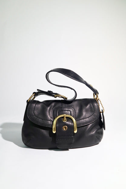 Coach Soho 2007 Black Leather Shoulder Bag – Gold Hardware
