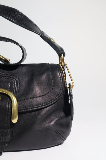 Coach Soho 2007 Black Leather Shoulder Bag – Gold Hardware