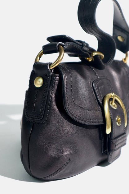 Coach Soho 2007 Black Leather Shoulder Bag – Gold Hardware