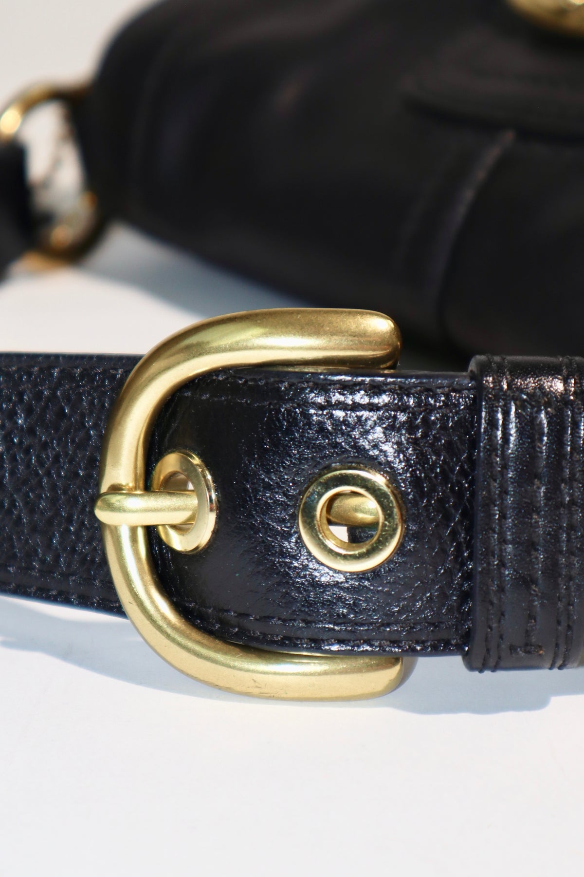 Coach Soho 2007 Black Leather Shoulder Bag – Gold Hardware