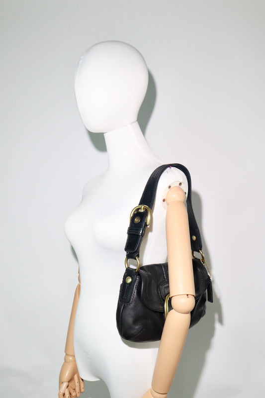 Coach Soho 2007 Black Leather Shoulder Bag – Gold Hardware