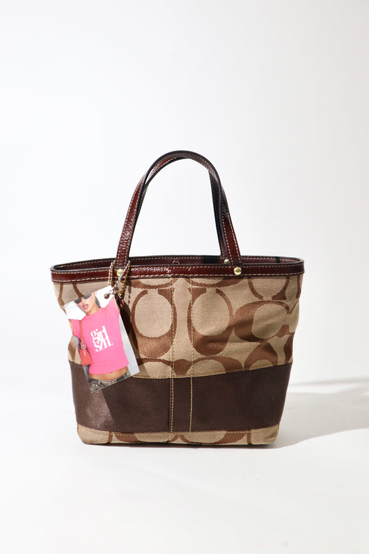 Vintage Coach 2-Way Mini Brown Tote – Style F10123