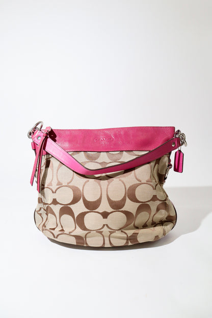 Vintage Coach Zoe Schultertasche in Braun – 12674 (Groß)