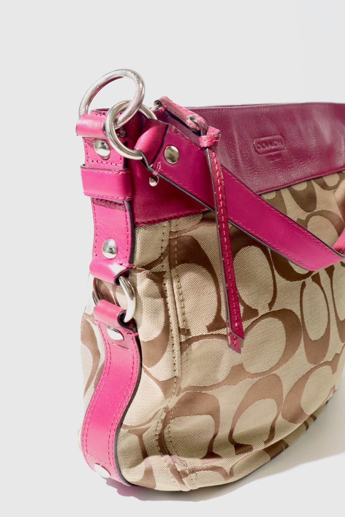 Vintage Coach Zoe Schultertasche in Braun – 12674 (Groß)