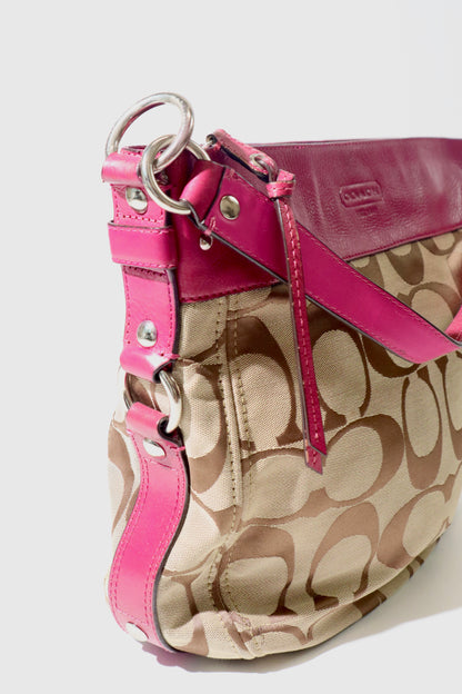 Vintage Coach Zoe Schultertasche in Braun – 12674 (Groß)