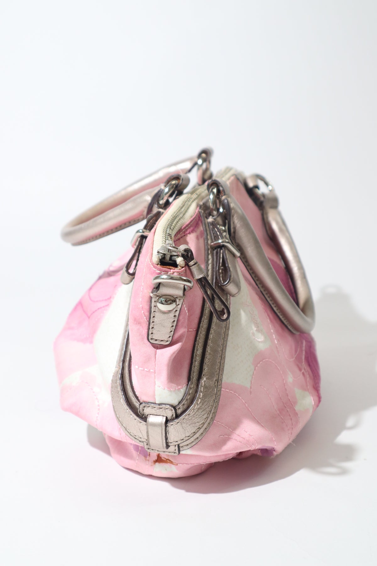 Coach Madeline Mini Tote in Braun mit goldfarbenem Drehverschluss – F12463