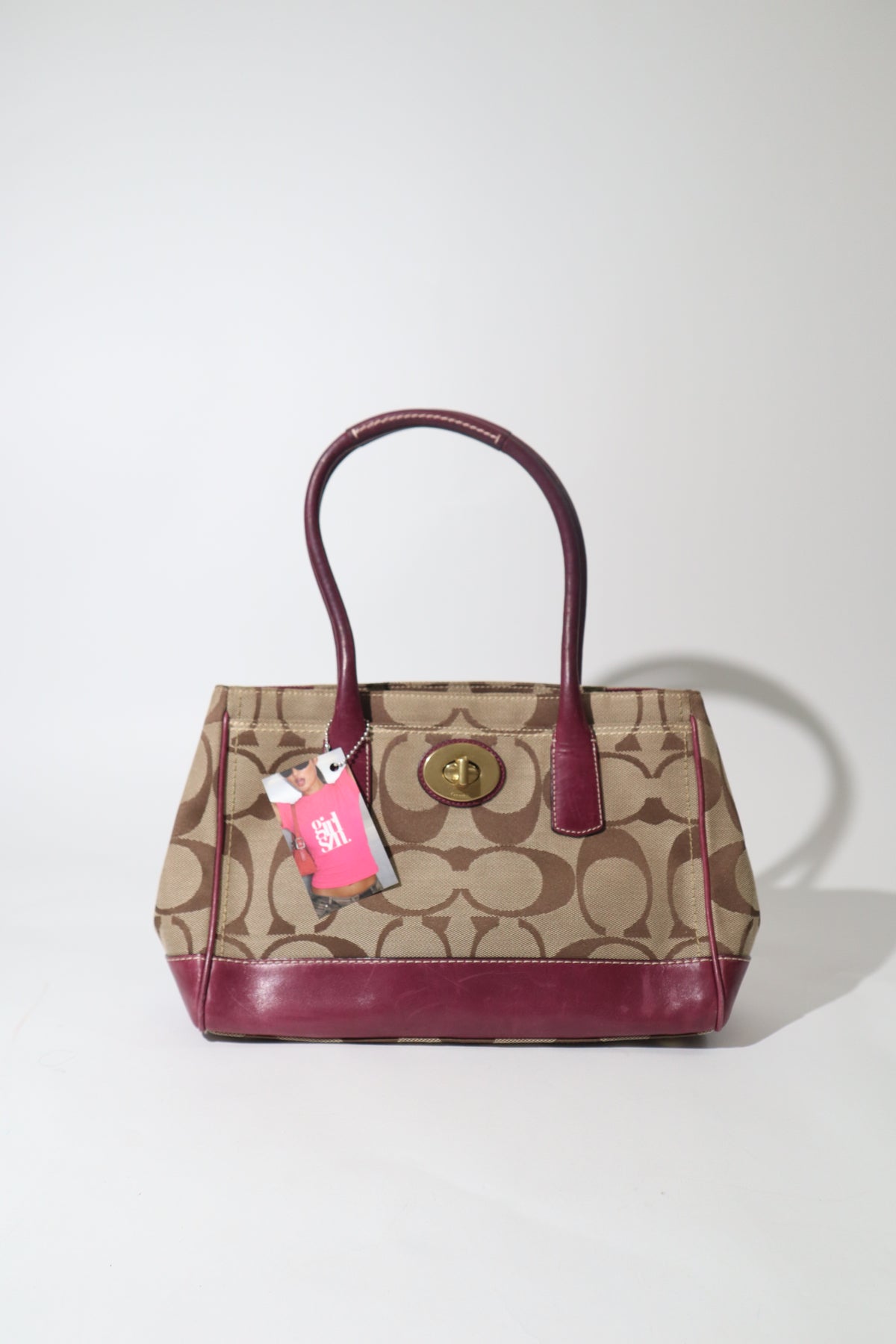 Coach Madeline Mini Tote in Purple with Gold-tone Turn-lock - 12463