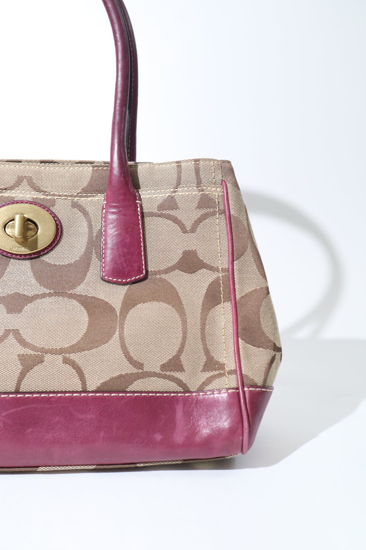 Coach Madeline Mini Tote in Purple with Gold-tone Turn-lock - 12463