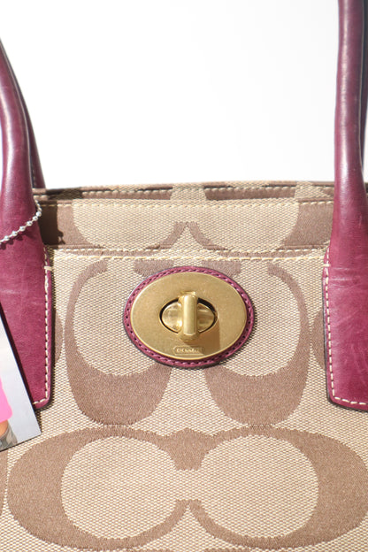 Coach Madeline Mini Tote in Purple with Gold-tone Turn-lock - 12463