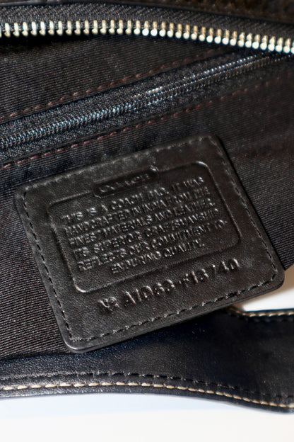 Coach Signature Canvas Shoulder Bag in Black/Grey – F13740