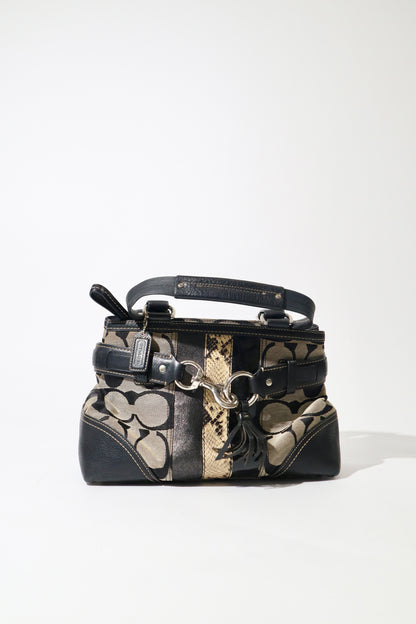 Vintage Coach 10262 Hampton Handbag in Black/Grey