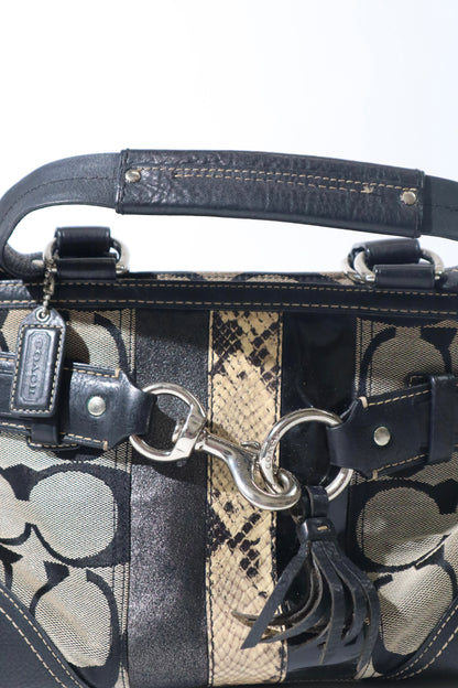 Vintage Coach 10262 Hampton Handbag in Black/Grey