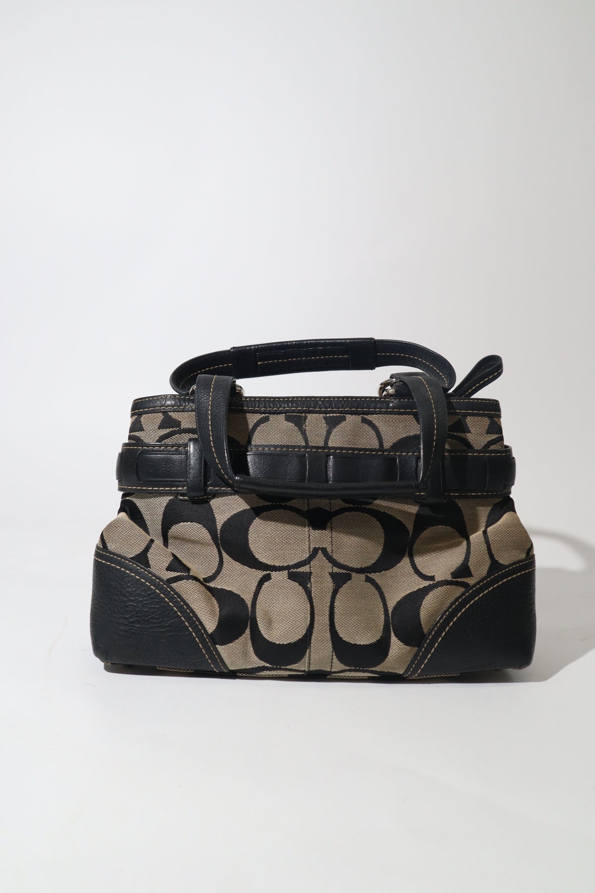 Vintage Coach 10262 Hampton Handbag in Black/Grey