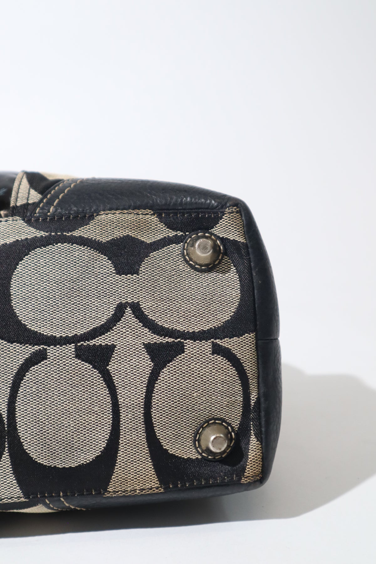 Vintage Coach 10262 Hampton Handbag in Black/Grey