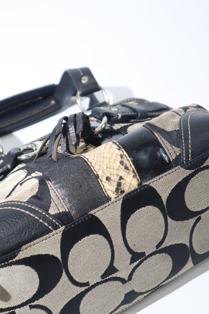 Vintage Coach 10262 Hampton Handbag in Black/Grey