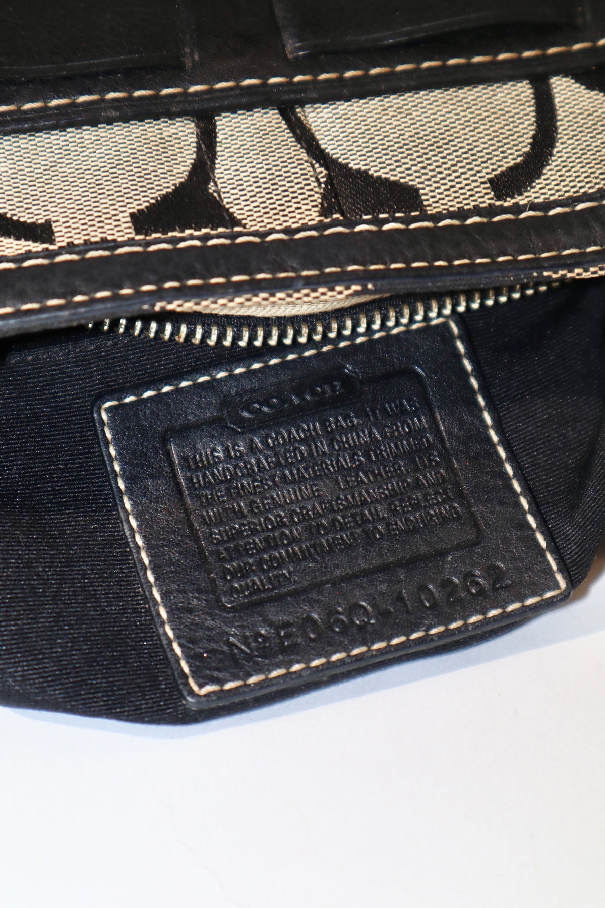 Vintage Coach 10262 Hampton Handbag in Black/Grey