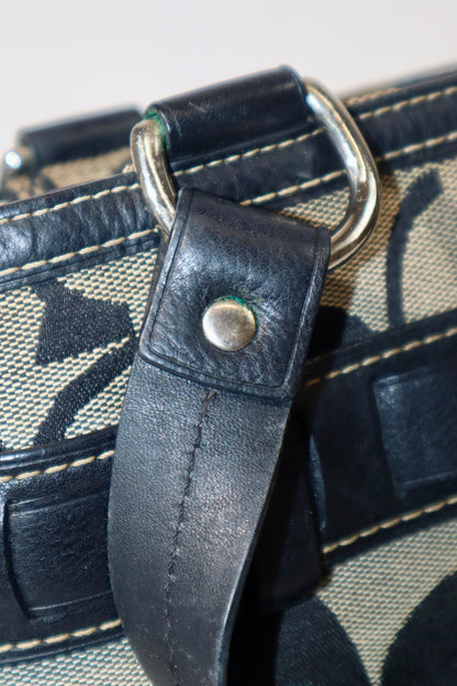 Vintage Coach 10262 Hampton Handbag in Black/Grey