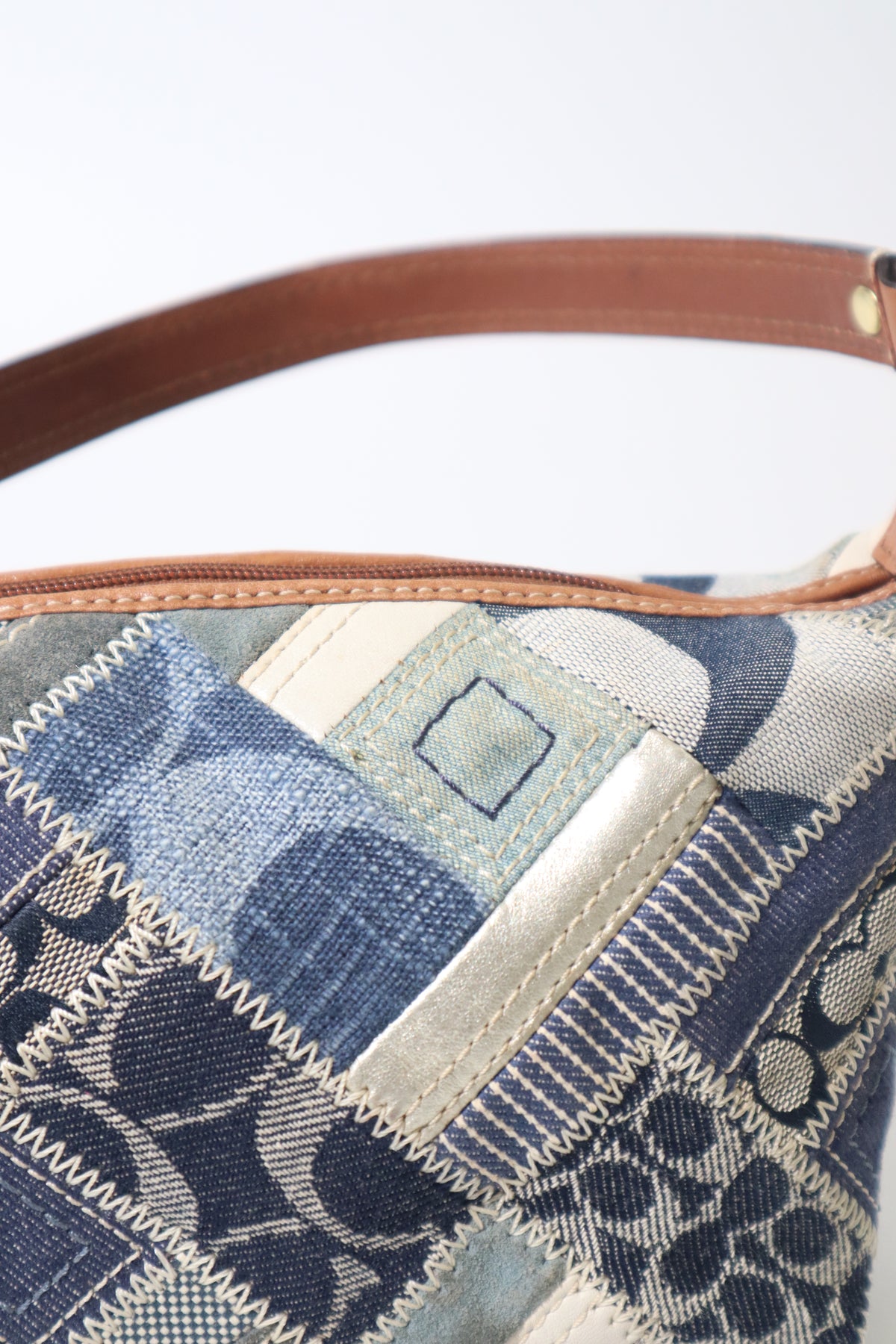 Vintage Coach 41461 Denim Patchwork Pouch Shoulder Bag – Rare Find