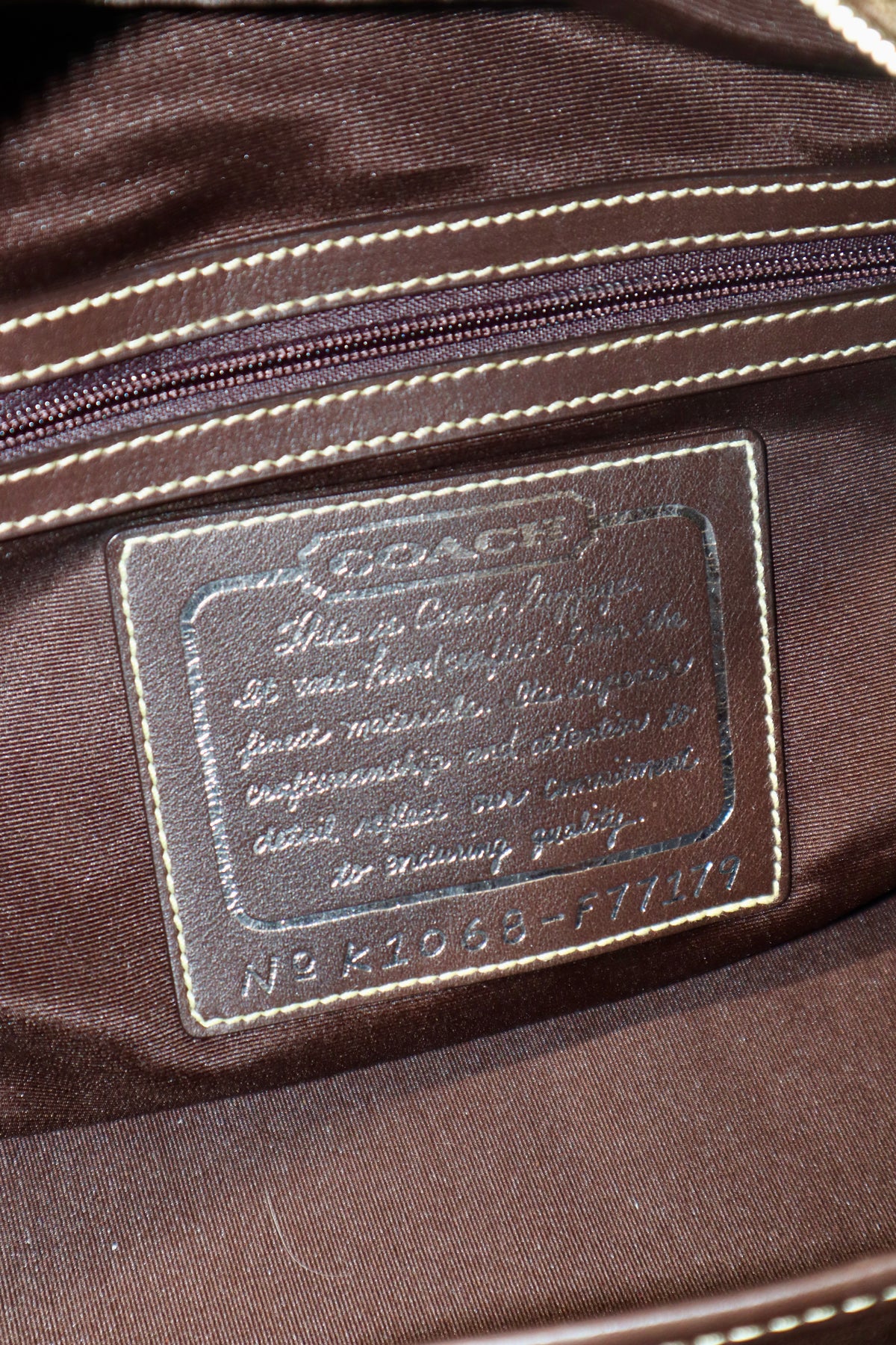 Coach Signature Stripe Boston Duffel Travel Bag, style F10392 (Silver Hardware)