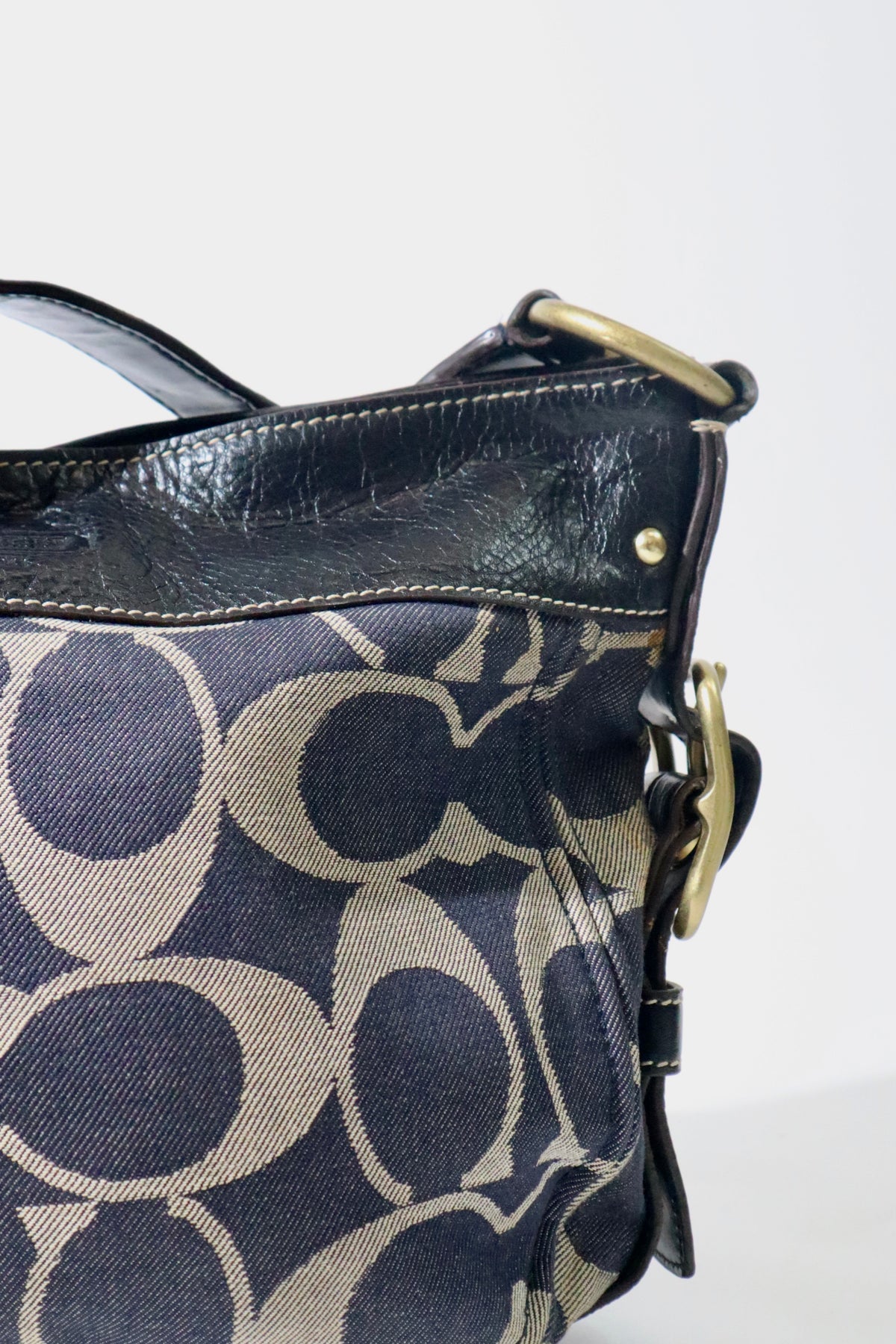 Vintage Coach Zoe Schultertasche in Schokoladenbraun - 12657
