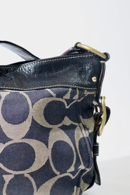 Vintage Coach Zoe Schultertasche in Schokoladenbraun - 12657