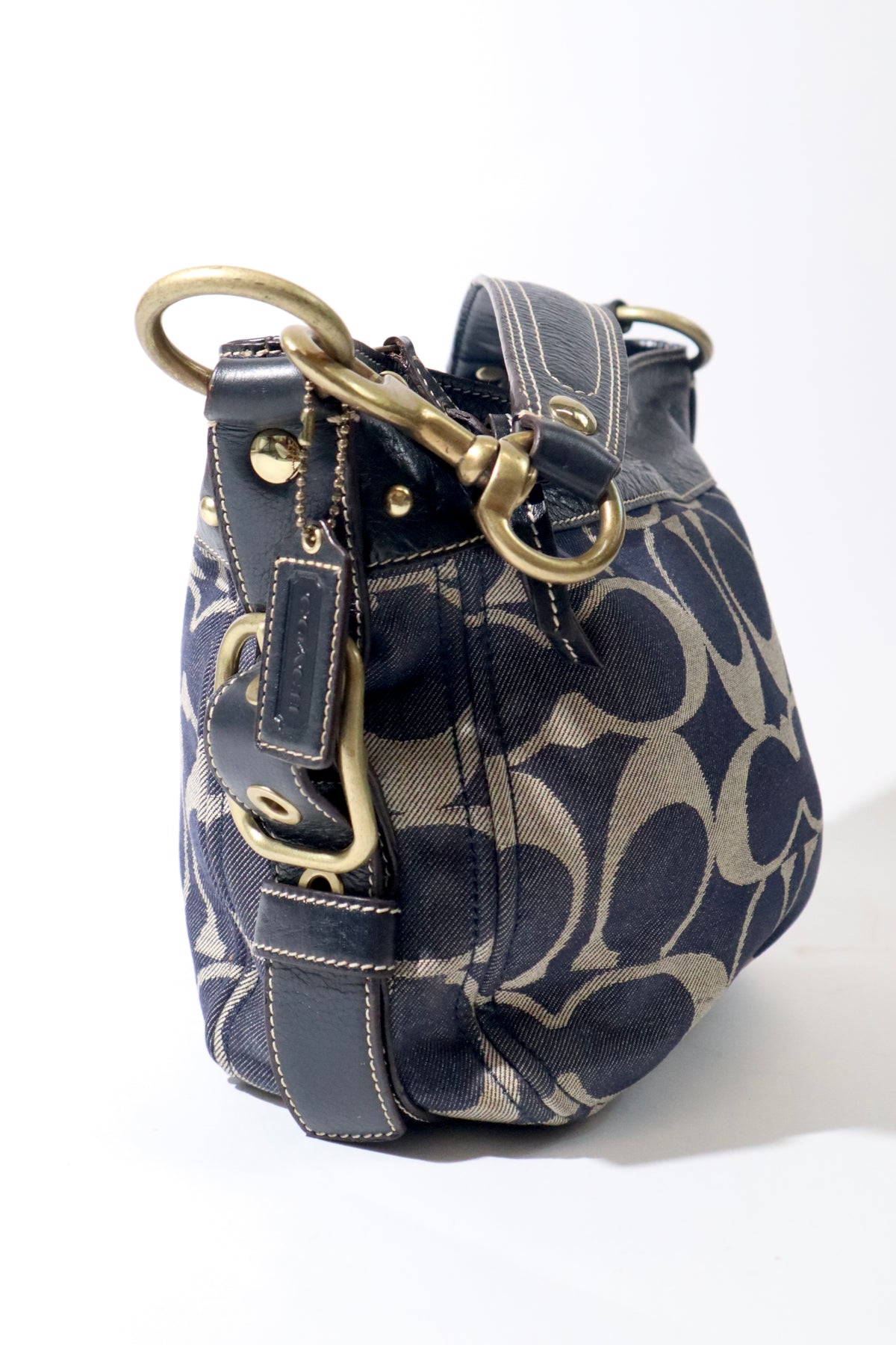 Vintage Coach Zoe Schultertasche in Schokoladenbraun - 12657