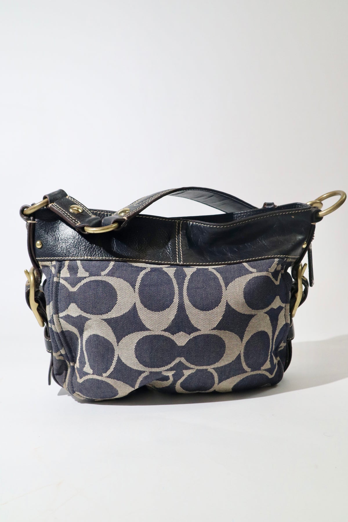 Vintage Coach Zoe Schultertasche in Schokoladenbraun - 12657
