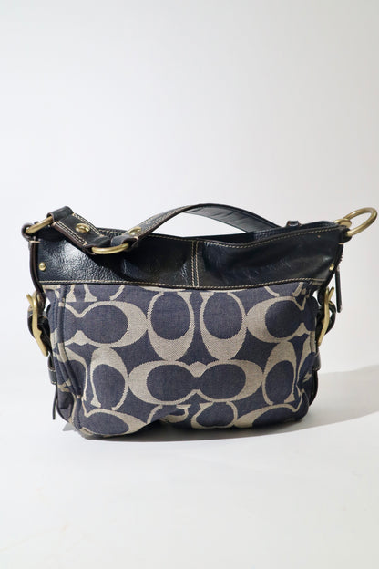 Vintage Coach Zoe Schultertasche in Schokoladenbraun - 12657