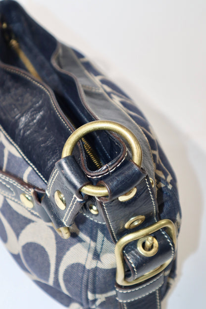 Vintage Coach Zoe Schultertasche in Schokoladenbraun - 12657