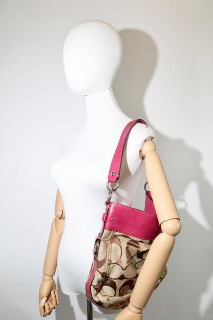 Vintage Coach Zoe Schultertasche in Braun – 12674 (Groß)