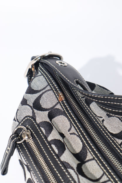 Coach Y2K East West Demi-Schultertasche aus Signature Canvas in Schwarz/Grau (9363)