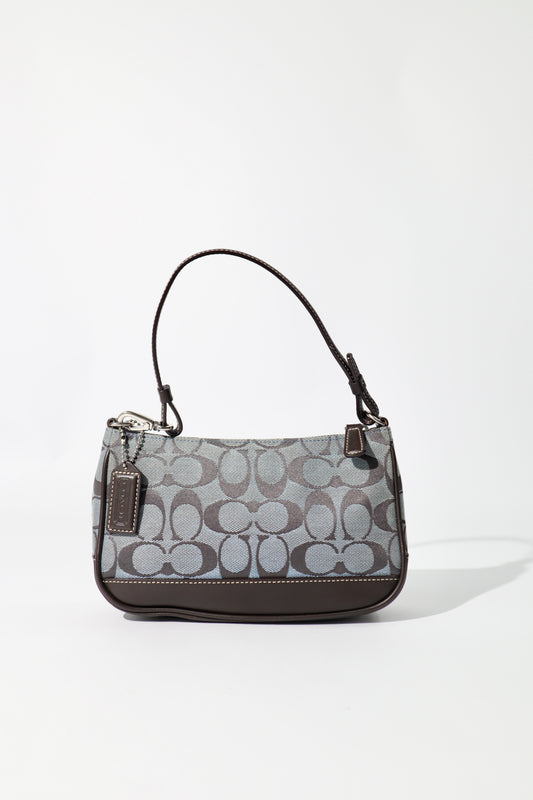 Coach Vintage 2004 Y2K Mini Pouch mit marineblauem Leder (6094)