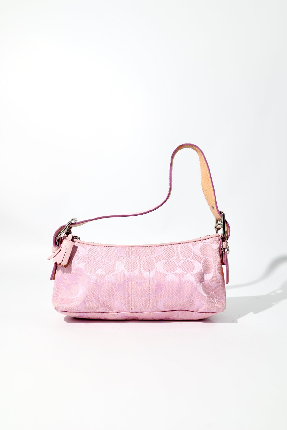 Coach Baby Pink Demi Baguette Shoulder Bag, Style 6371 (Rare Find)
