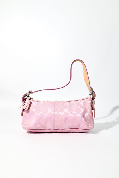 Coach Baby Pink Demi Baguette Shoulder Bag, Style 6371 (Rare Find)